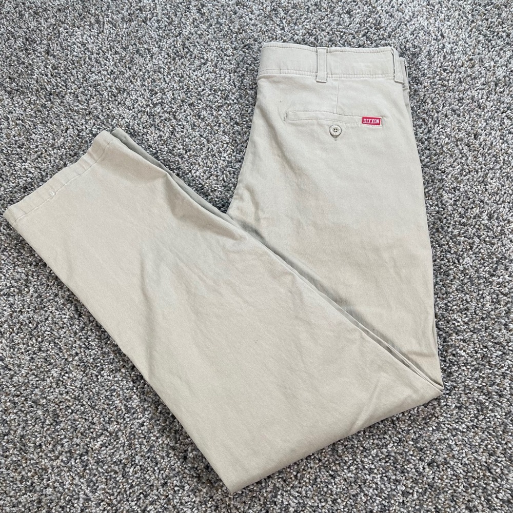 Dixxon Flannel Co Men's 34x30 Chino Pants Tan Khaki Straight Leg Stretch Cotton